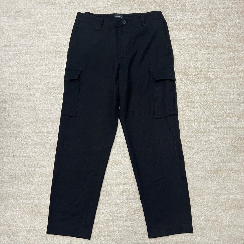 Club Monaco Unisex Cargo Pants Black Polyester and Wool Blend Size 32X26